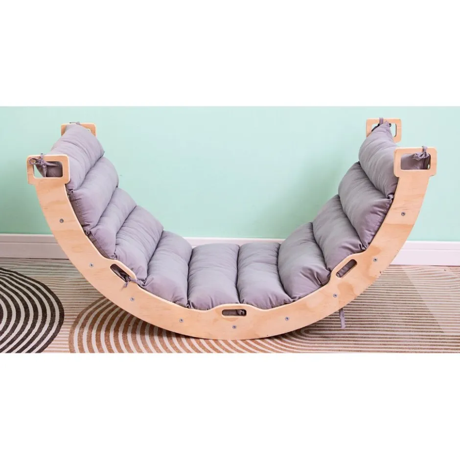 Buxibo Houten Klimbrug/Klimboog XXL Montessori Klimrek Inclusief Kussen< Houten Klimrekken