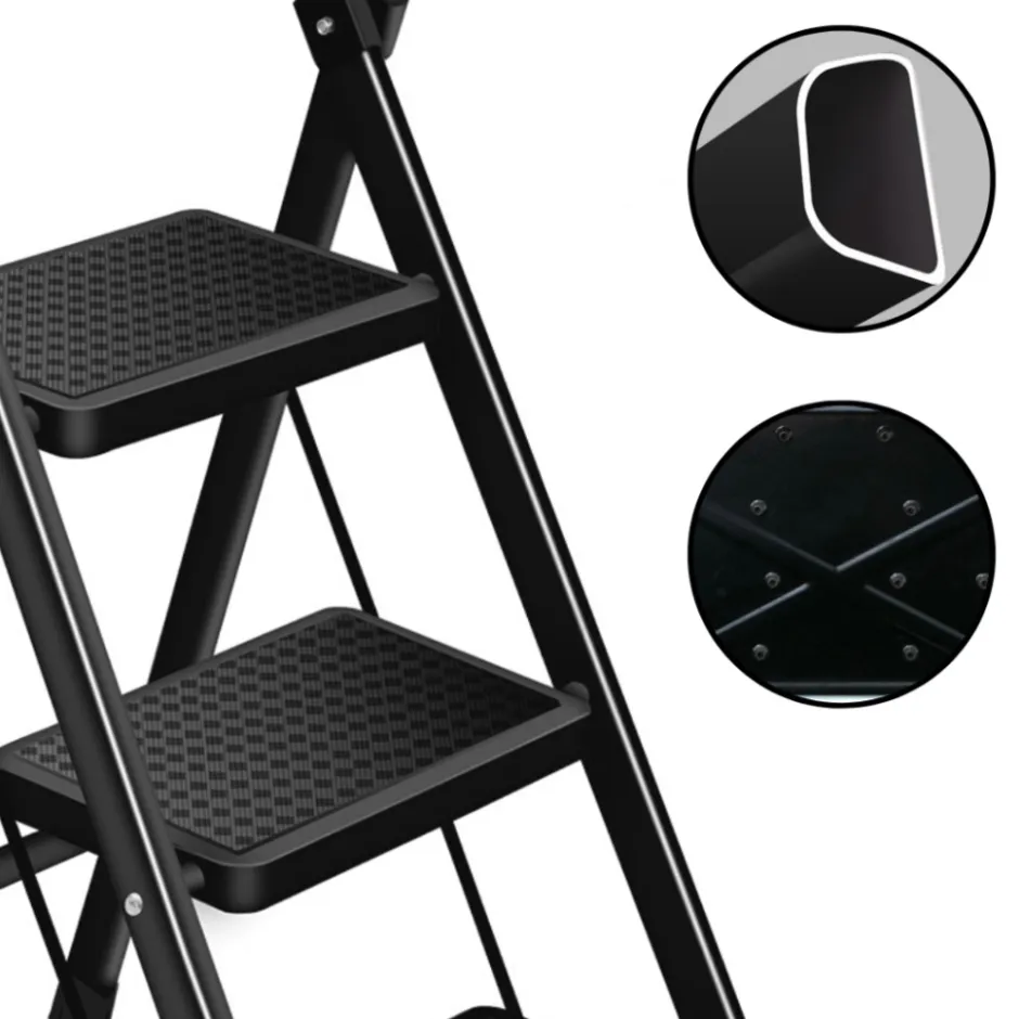 Keukentrapje Vouwladder 3 Staps Keukenopstapje Opvouwbare ladderkruk|Buxibo Clearance