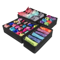 Buxibo Kleding Opbergbox Set Opvouwbaar Kastlade Verdeler Onder Bed Organizer 4 Stuks< Opbergen