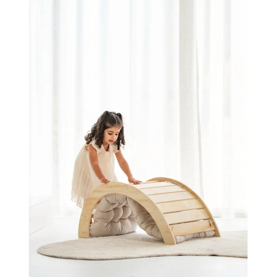 Buxibo Mini Houten Klimrek & Klimboog met Kussen & Klimhelling met Glijbaan< Houten Klimrekken|Verrassend Speelgoedvoordeel