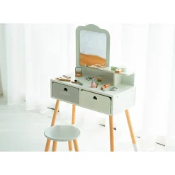 Montessori Kaptafelset Hout met Kruk en Spiegel Kinder Make-up Tafel|Buxibo Discount