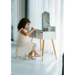 Montessori Kaptafelset Hout met Kruk en Spiegel Kinder Make-up Tafel|Buxibo Discount