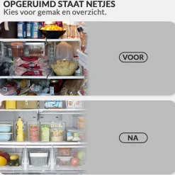 Buxibo 4x Koelkast Organizers Set Multifunctionele Koelkast/Badkamer/Kast/Kantoor Bakjes< Koelkasten En Vriezers