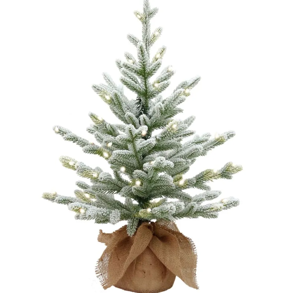 Cambridge flocked verlichte tafelkerstboom< Kerstartikelen