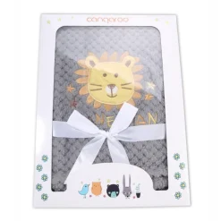 Cangaroo Grijs Freya Leeuw 75 x 105 cm Wiegdeken< Baby Beddengoed