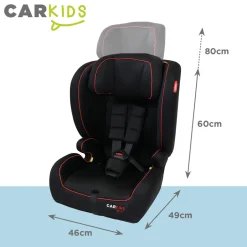 I-Size Autostoeltje Jessie 76-150cm Isofix Zwart/Rood|Carkids