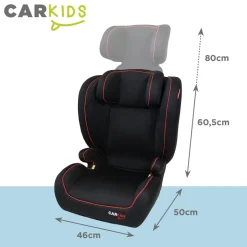 Carkids I-Size Autostoeltje Frankie 100-150cm Zwart/Rood< Autostoel