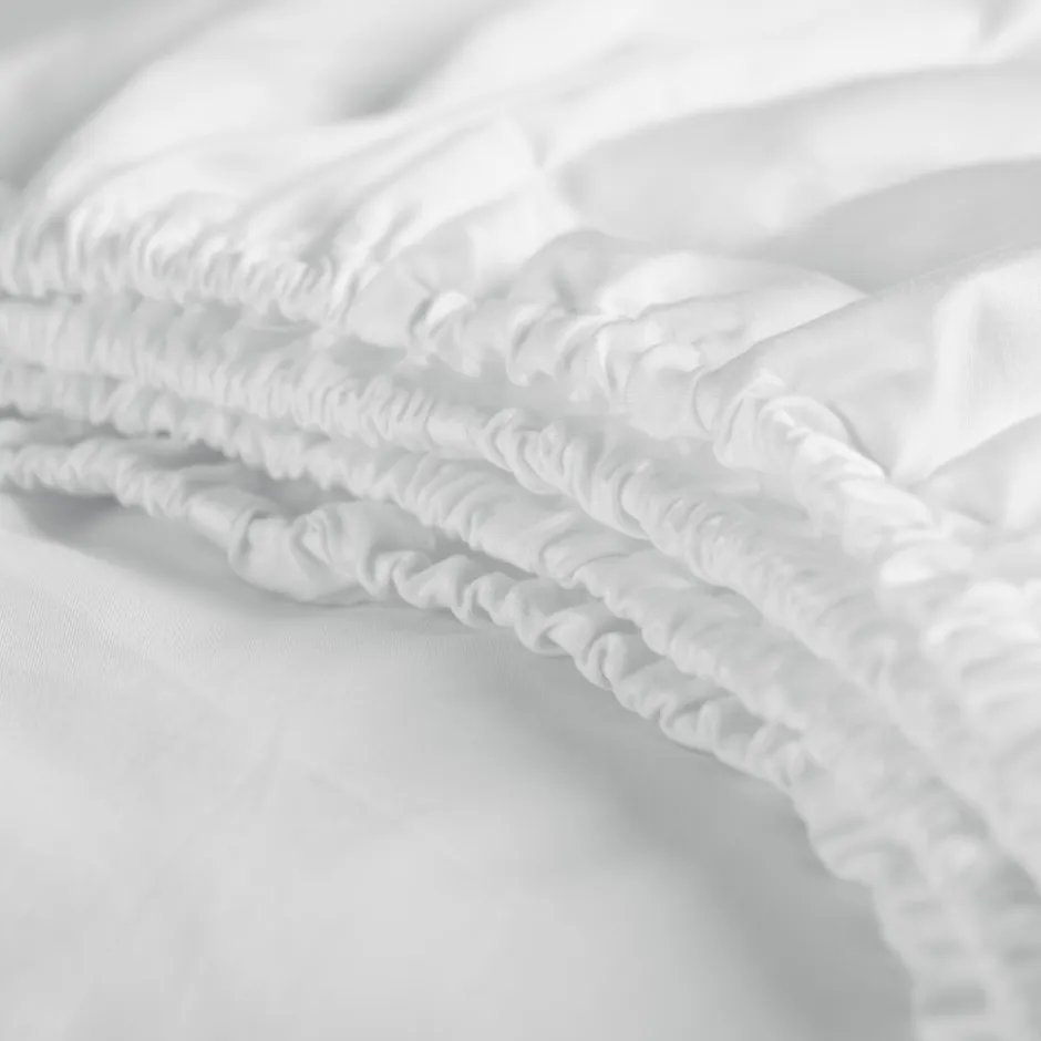 Cinderella Dubbele Splittopper Hoeslaken Jersey Katoen Stretch - white 180x200/210cm< Slapen