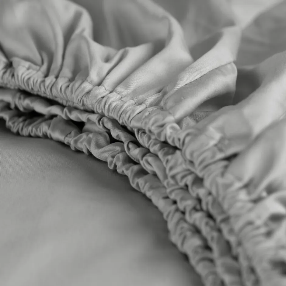 Cinderella Dubbele Splittopper Hoeslaken Katoen Satijn Sunday - light grey 180x200cm< Slapen