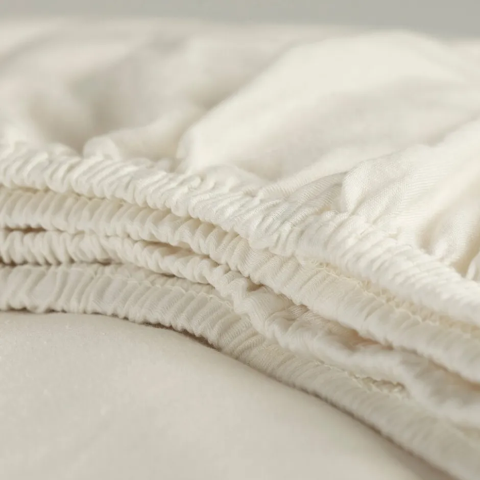 Hoeslaken Dubbel Jersey Stretch 40cm Hoek - ivory 180x200/210cm|Cinderella New