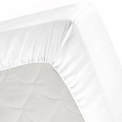 Splittopper Single Split Hoeslaken Katoen Satijn - white 180x200cm|Cinderella Clearance