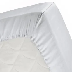 Splittopper Single Split Hoeslaken Katoen Satijn - light grey 160x200cm|Cinderella Best