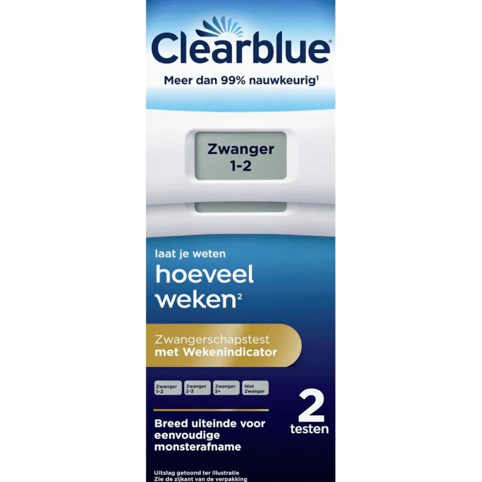 Clearblue Zwangerschapstest met Wekenindicator< Zelftesten