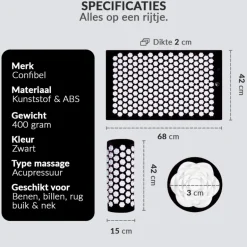 Acupressure Mat en Kussen Spijkermat + Kussen set + Triggerpoint bal|Confibel Discount