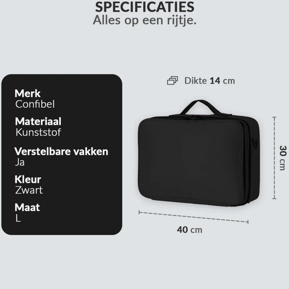 Cosmetica Koffer Make-up Koffer met verstelbare vakken|Confibel Online
