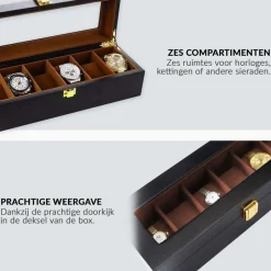 Luxe Houten Horloge Box Geschikt voor Horloges en Sieraden|Confibel Online