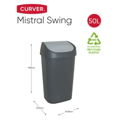 Mistral Swing Prullenbak 50L|Curver