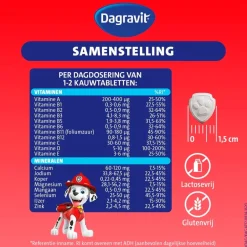 Dagravit Kids-Xtra Paw Patrol 3-5 jaar Kauwtabletten< Baby En Kind Gezondheid|Vitamines