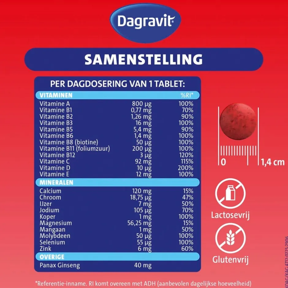 Dagravit Totaal 30 Vitaal 50+ Tabletten< Vitamines