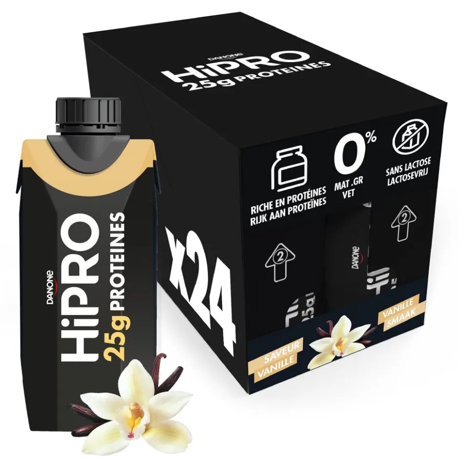 DANONE HiPRO Vanille Proteïneshake Voordeelverpakking 24 x 330ml| Hot
