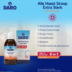Daro Extra Sterk Alle Hoest Siroop met Vitamine C< Luchtwegen