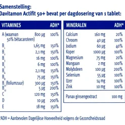 Davitamon Actifit 50+ Tabletten< Weerstand En Energie|Vitamines
