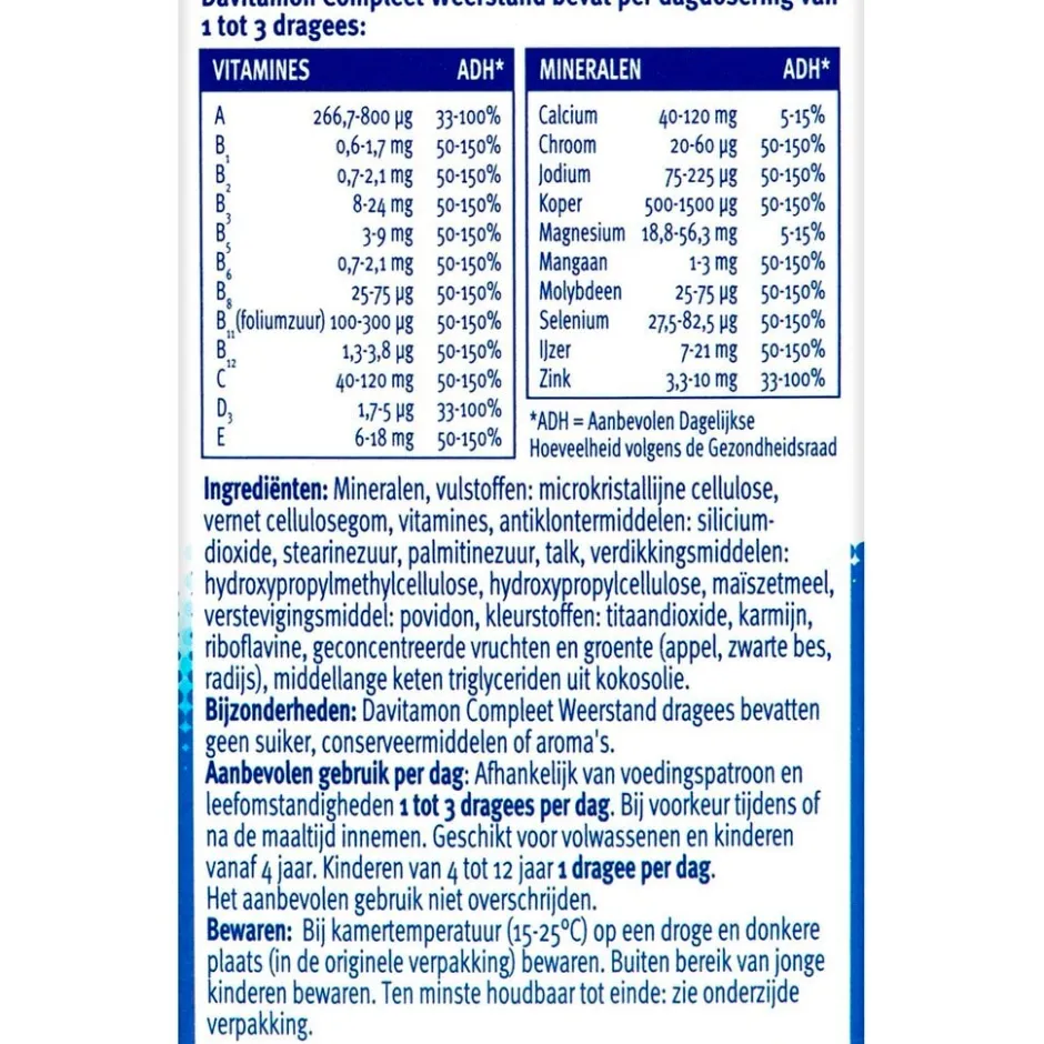 Davitamon Compleet Weerstand Dragees< Weerstand En Energie|Vitamines
