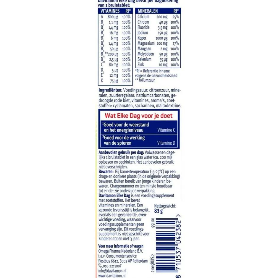 Davitamon Elke Dag Bruistabletten< Vitamines