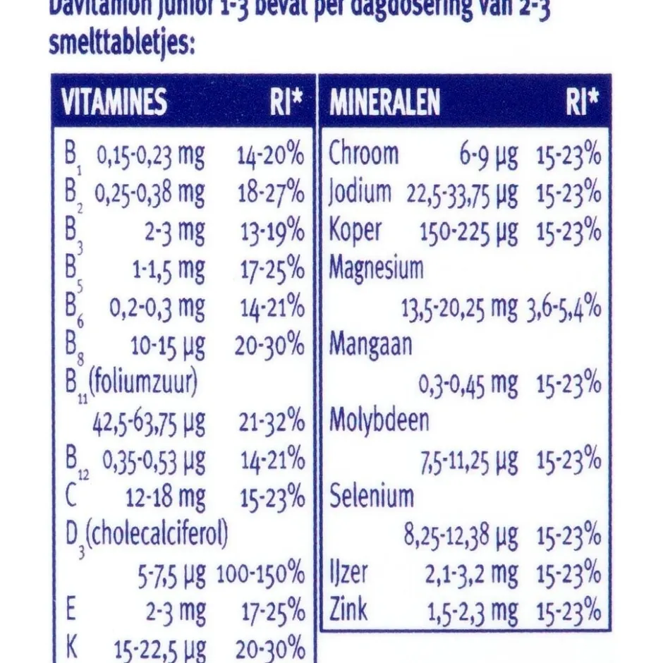 Junior 1-3 Aardbei Smelttabletten|Davitamon Online