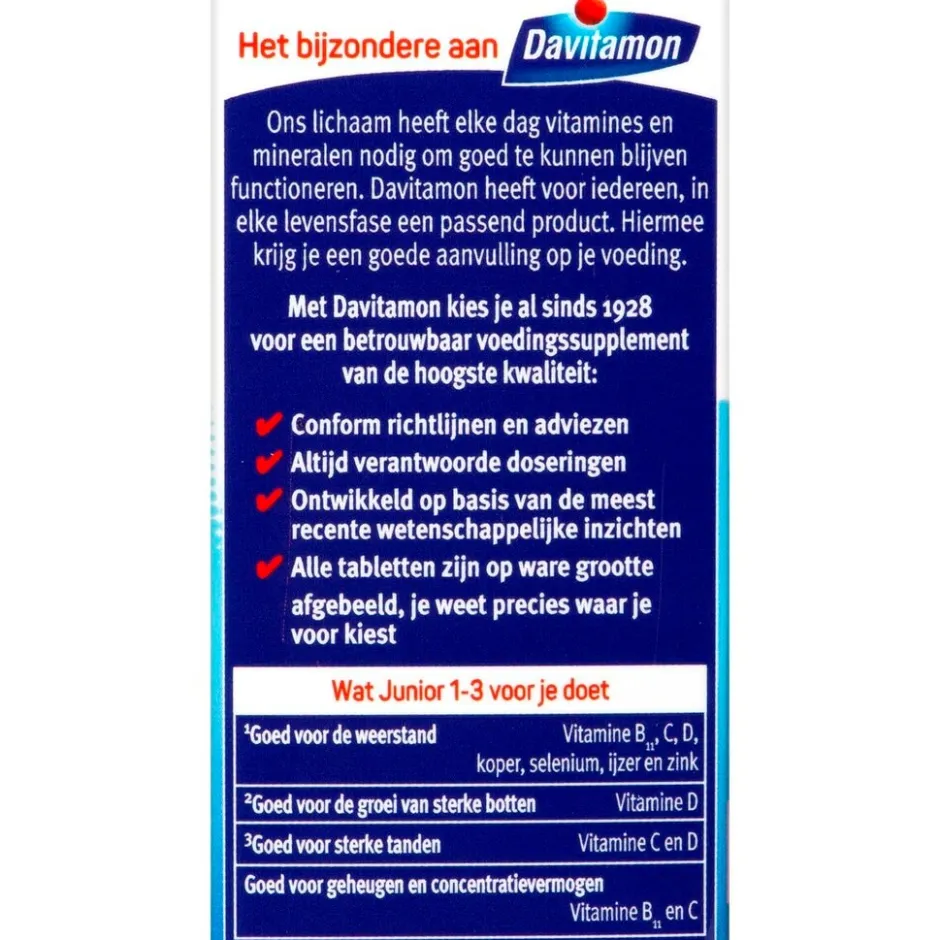 Junior 1-3 Aardbei Smelttabletten|Davitamon Online