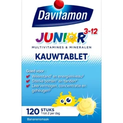 Junior 3-12 Banaan Kauwtabletten|Davitamon Best