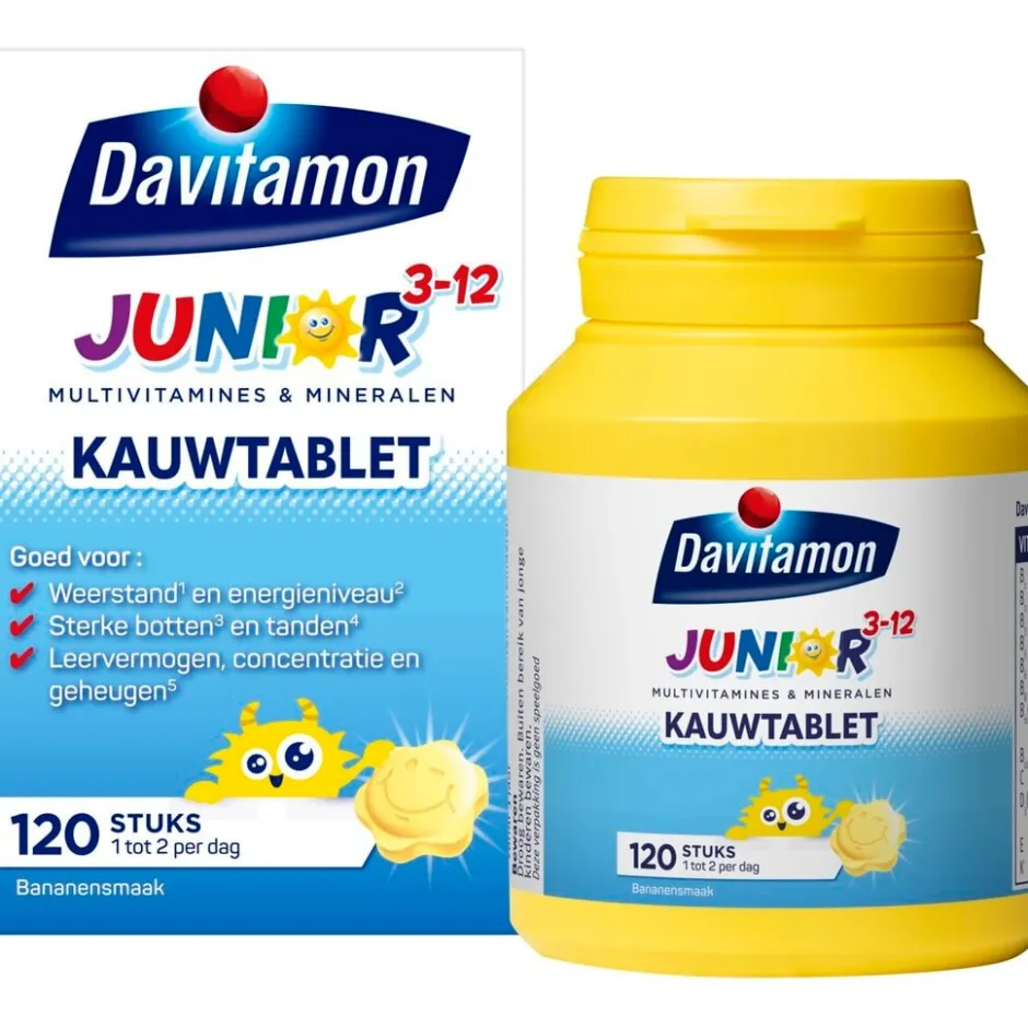 Junior 3-12 Banaan Kauwtabletten|Davitamon Best