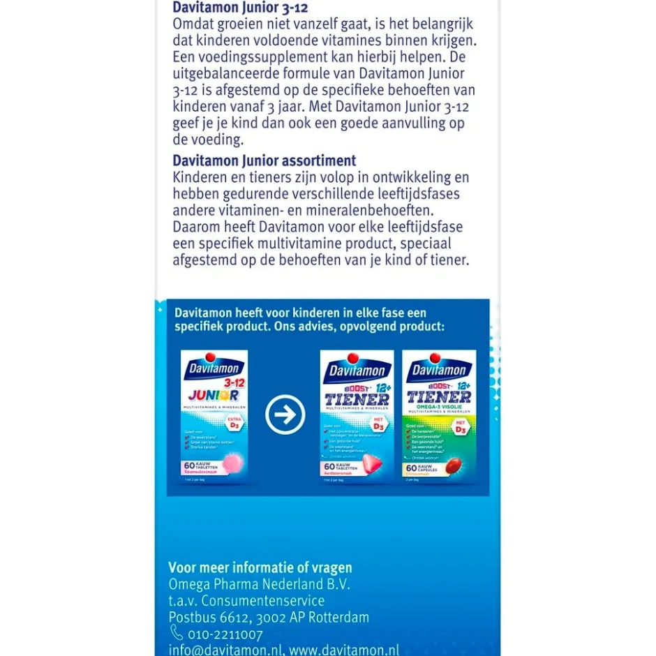 Davitamon Junior 3+ Framboos Kauwtabletten< Baby En Kind Gezondheid|Vitamines