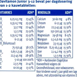 Junior 3+ Multifruit Kauwtabletten|Davitamon New