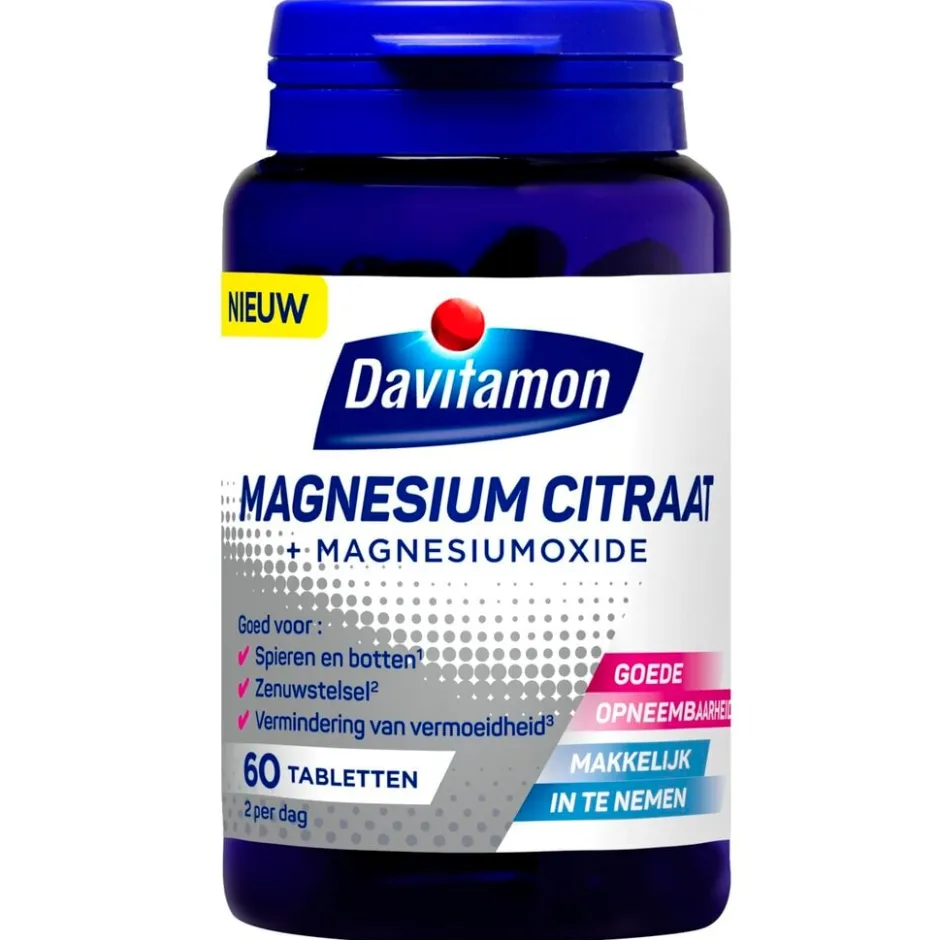 Magnesiumcitraat + Magnesiumoxide Tabletten|Davitamon Best