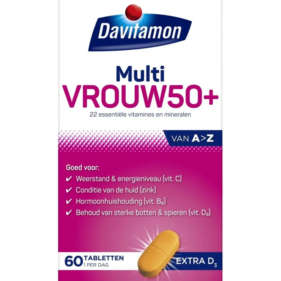 Davitamon Multi Vrouw 50+ Tabletten< Weerstand En Energie|Vitamines