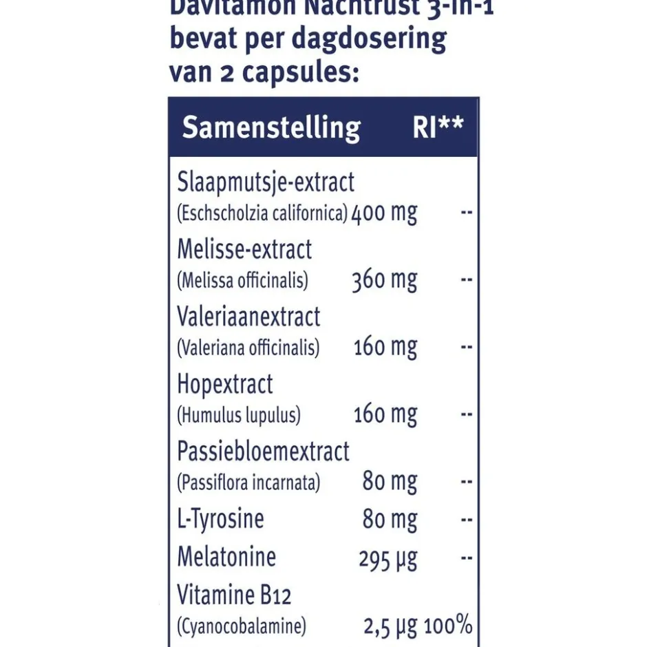 Davitamon Nachtrust 3-in-1 Capsules< Rust En Ontspanning
