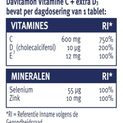 Davitamon Vitamine C Forte + Extra D3 Time-Release Tabletten< Weerstand En Energie|Vitamines