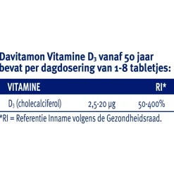 Davitamon Vitamine D3 Vanaf 50 Jaar Tabletten< Botten En Spieren|Vitamines