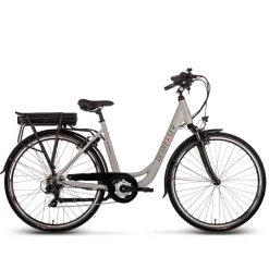 Degreaser dames ebike 45 cm 10.4 Ah 7sp zilver| Hot