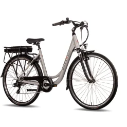 Degreaser dames ebike 50 cm 10.4 Ah 7sp zilver< Buiten En Vrije Tijd