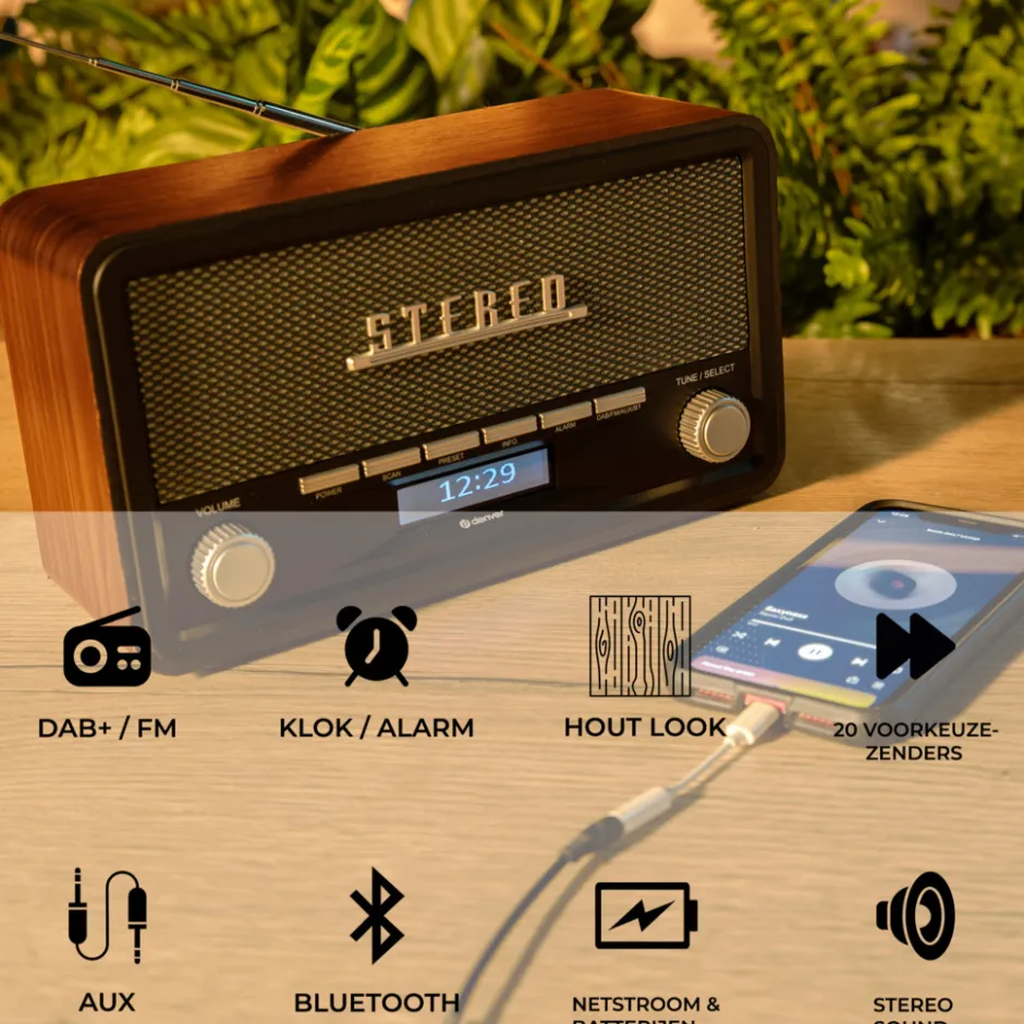 Denver DAB18 DAB+/FM Radio met Bluetooth< Verrassend Elektronica