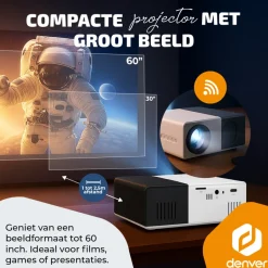 Denver PR1000 FullHD mini beamer< Speakers En Accessoires|Gaming