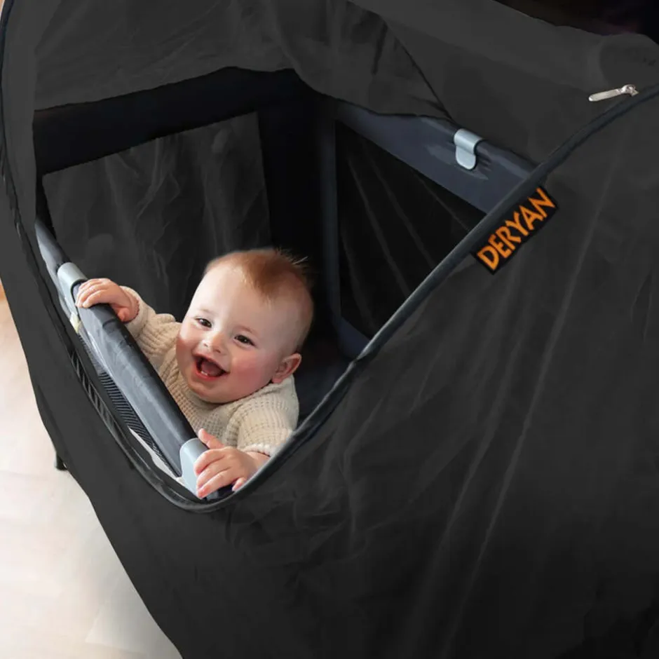 Deryan Universeel Verduisterende Klamboe voor Campingbed< Baby Beddengoed