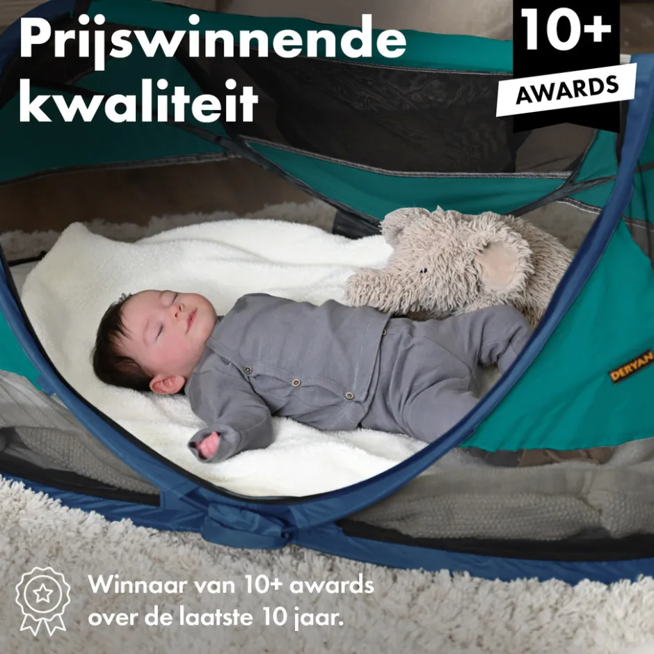 Deryan Baby Luxe Campingbedje Inclusief zelfopblaasbare matras< Campingbedjes