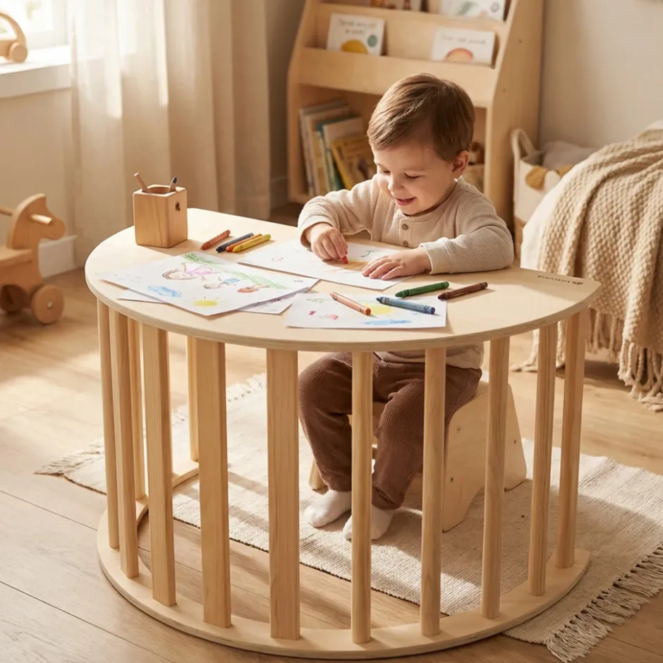 Deryan Houten Klimboog Inclusief Kussen Montessori Klimrek En Tekentafel| Sale