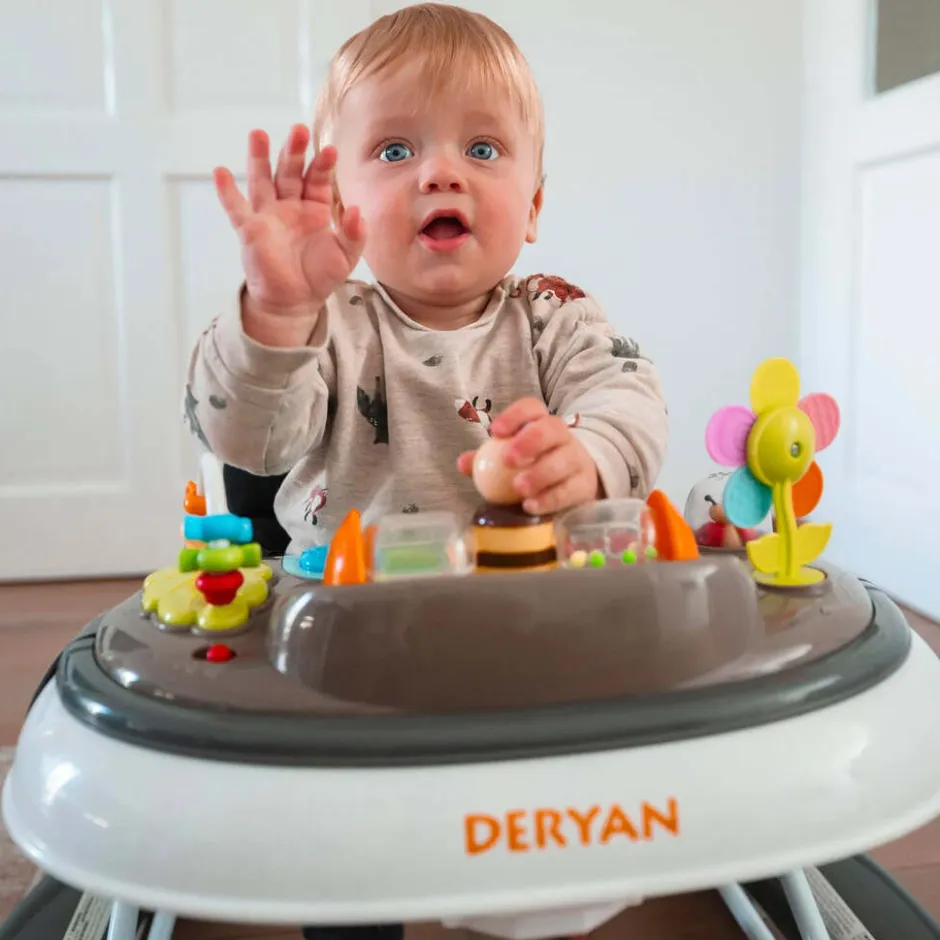 Deryan 4-in-1 inklapbare Loopstoel met speelset en dienblad< Loopstoelen