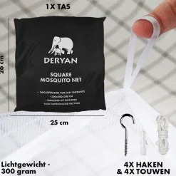Deryan Klamboe 2-persoons Vierkant met set en reistas< Babykameraccessoires