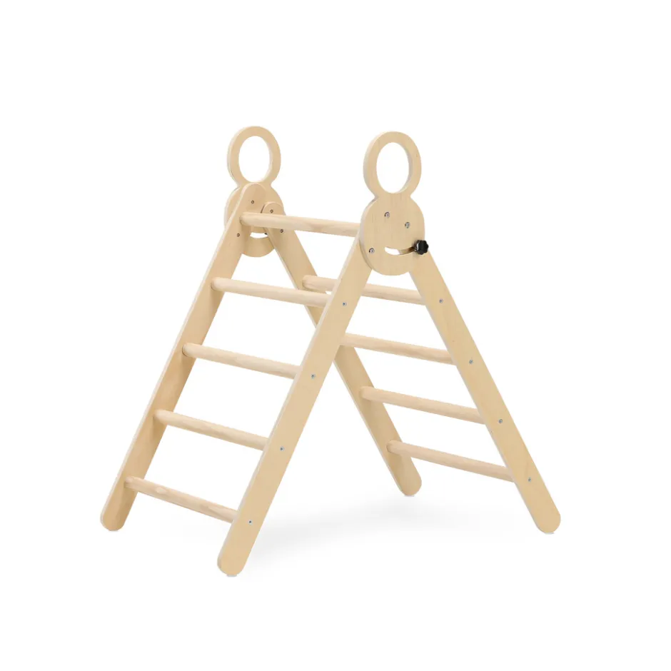 Deryan Luxe Opvouwbare Driehoek met Klimboog en Helling Montessori Meubels< Houten Klimrekken
