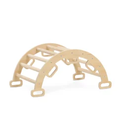 Deryan Luxe Opvouwbare Driehoek met Klimboog en Helling Montessori Meubels< Houten Klimrekken